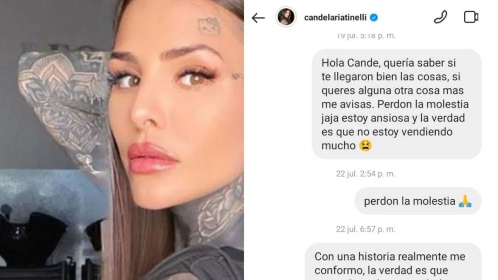 Candelaria Tinelli fue acusada de recibir canjes y no publicitarlos. El descargo de la influencer