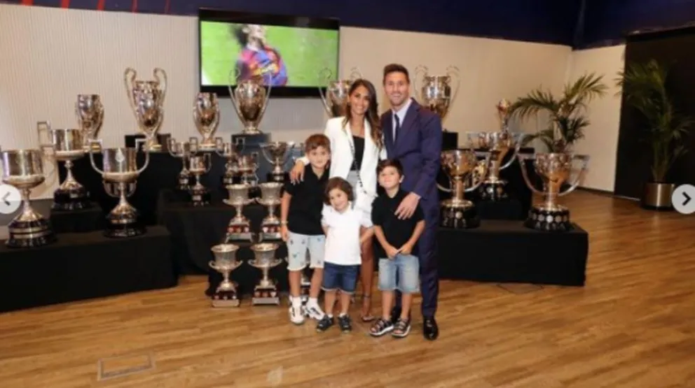 El gesto de Antonella para con Messi en plena despedida del Barcelona