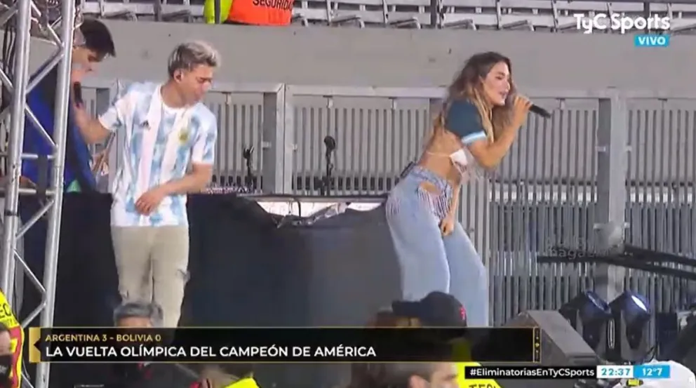 Los detalles del show de Jimena Barón en la previa del Argentina - BoliviaLos detalles del show de Jimena Barón en la previa del Argentina - Bolivia