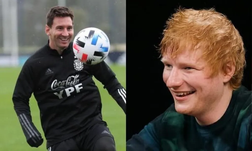 Lionel Mesi y Ed sheeran se cruzaron y revolucionaron las redes sociales