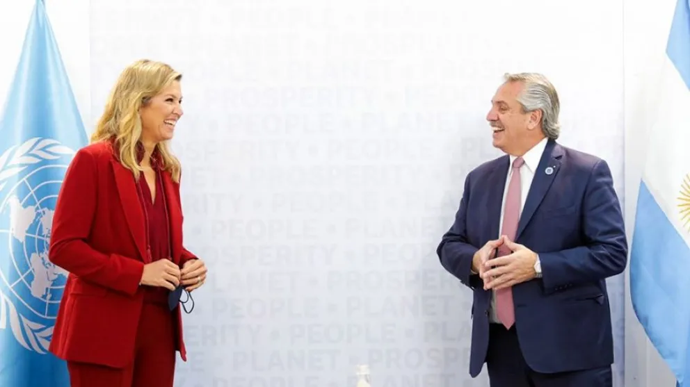 La reina Máxima con Alberto Fernández. Foto. Twitter