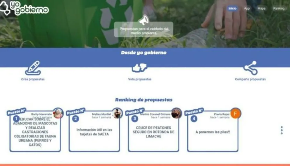  Crearon una plataforma que habilita a los ciudadanos a proponer proyectos de polítcias públicas