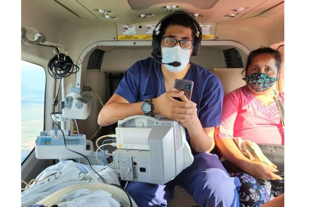 Trasladaron en helicóptero a un niño en estado grave