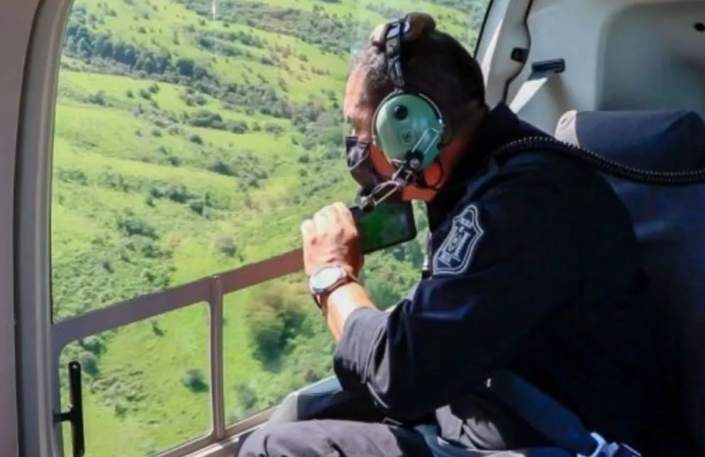 Búsqueda de Gastón Sanz: la policía de la provincia sobrevoló en helicóptero por distintas zonas