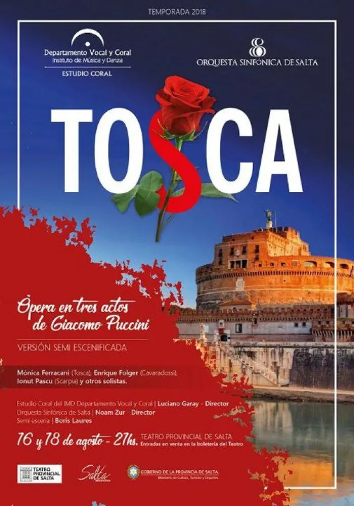En Salta se presentará "Tosca", la célebre ópera de Giacomo Puccini