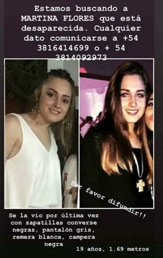 Buscan deseperadamente a Martina Flores: sus padres piden la colaboración de la población