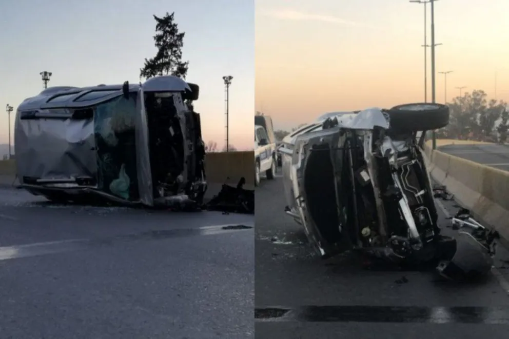 Camioneta volcó a la madrugada: Hay dos heridos