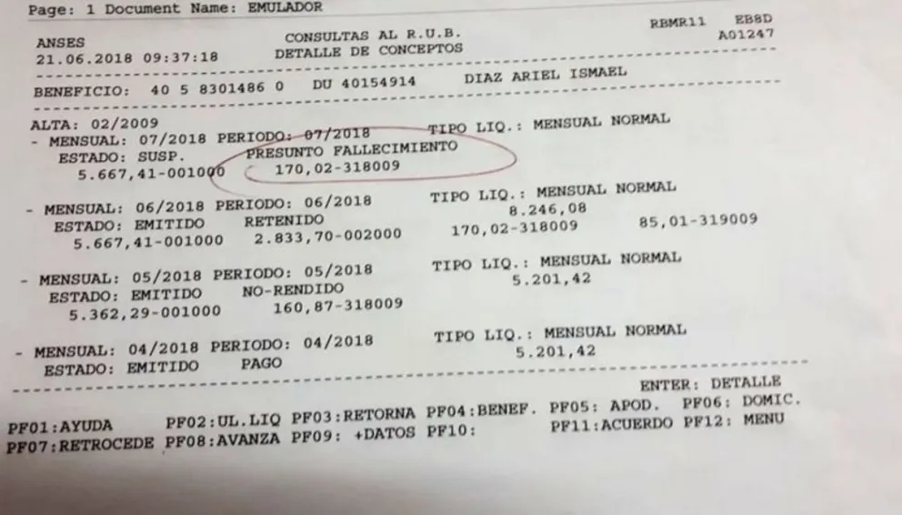 Es discapacitado y no cobra la pensión porque figuraba muerto en el Registro Civil
