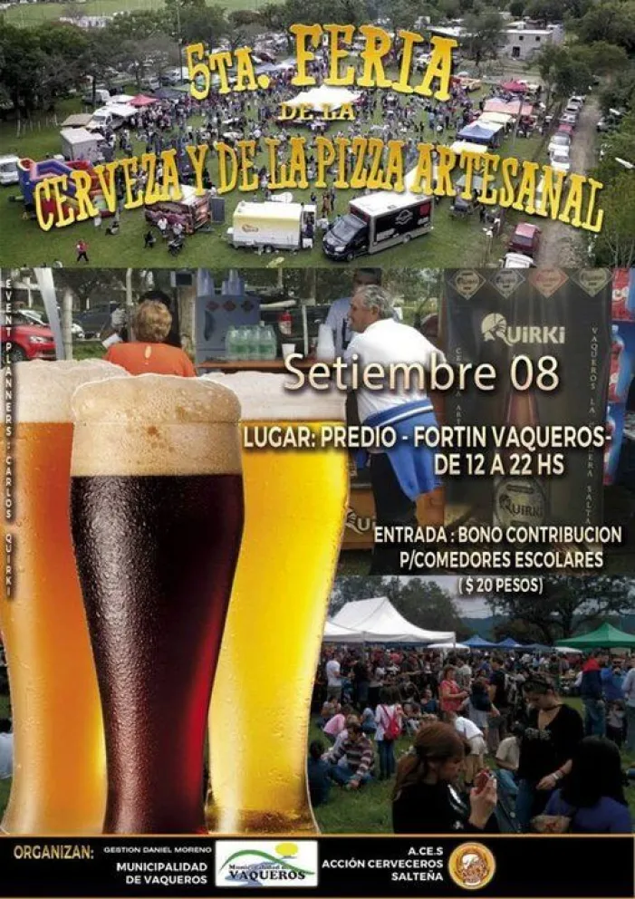 Sábado 8: 5ta Feria de la Cerveza y de la Pizza Artesanal. ¿Te la vas a perder?