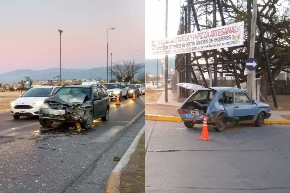 Insólito choque entre un auto y otro que esperaba en un semáforo