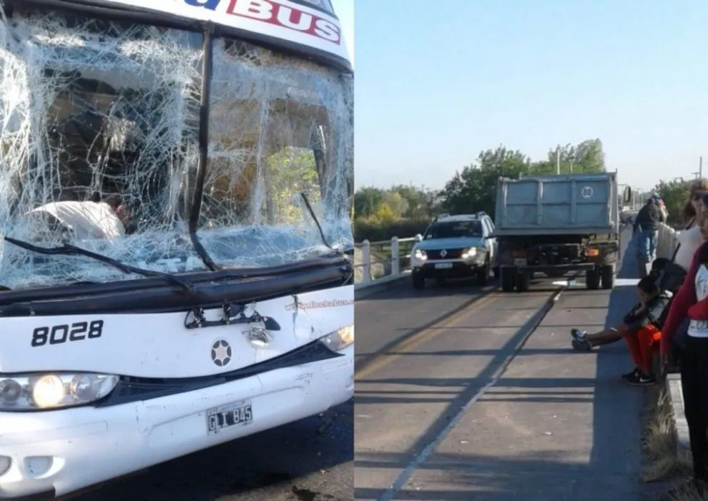 Un colectivo y un camión chocaron en El Carril