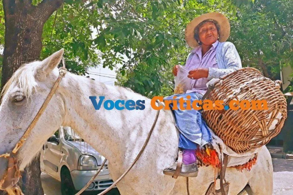¡Tamales calientes que quiere la gente!: a caballo los vende por las calles salteñas