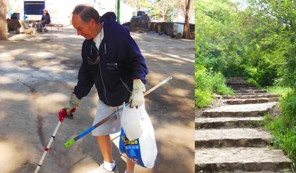 La historia del abuelo salteño que desde hace 15 años recoge la basura del cerro San Bernardo