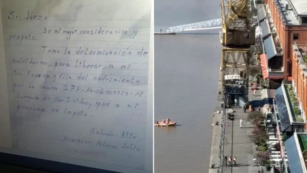 Impotencia: apareció la carta del empresario que se suicidó en Puerto Madero