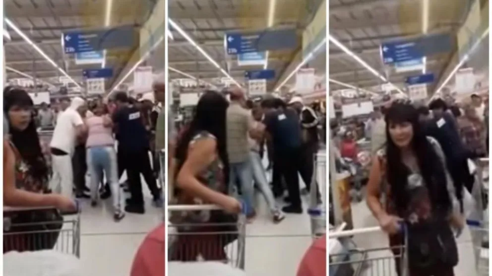VIDEO. Feroz pelea y a los "bifes" en un supermercado, por un corte de carne en promoción