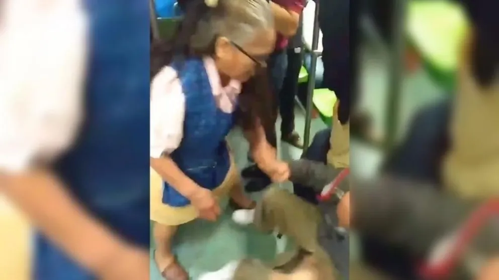 Mirá el video: Le dio terrible paliza a depravado que quiso violarla en el metro
