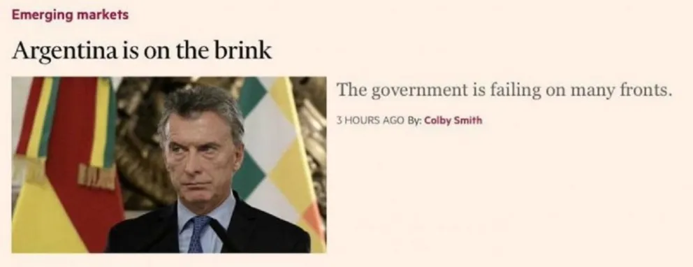Según un diario británico: "Argentina está al borde"