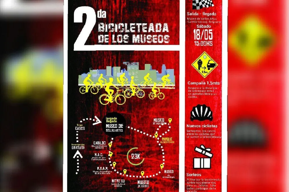 'Bicicleteada a los Museos”:  es el sábado 18