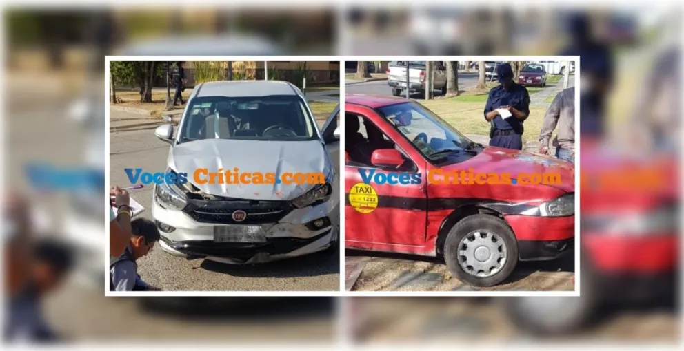 Tremendo choque en Tres Cerritos entre un taxi y un remis