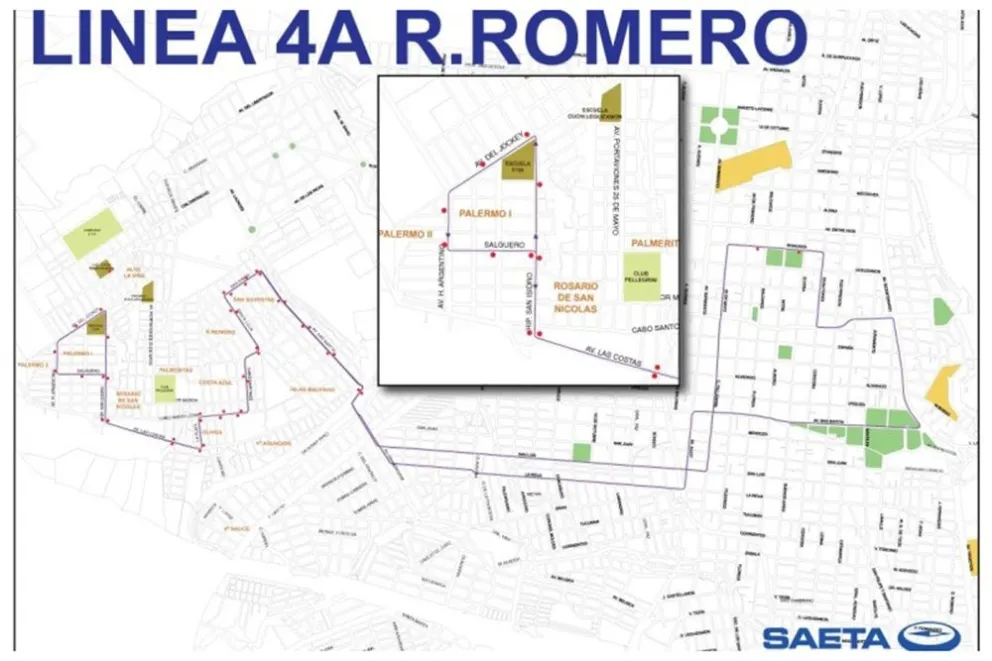 SAETA: nuevo recorrido de la línea 4A