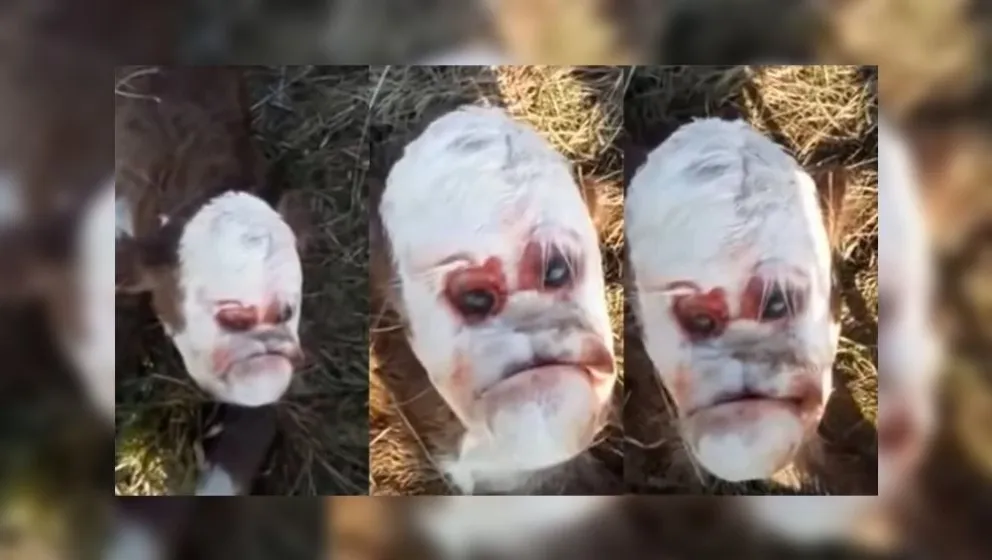 VIDEO. Conmoción: nació un ternero con cara parecida a la del humano