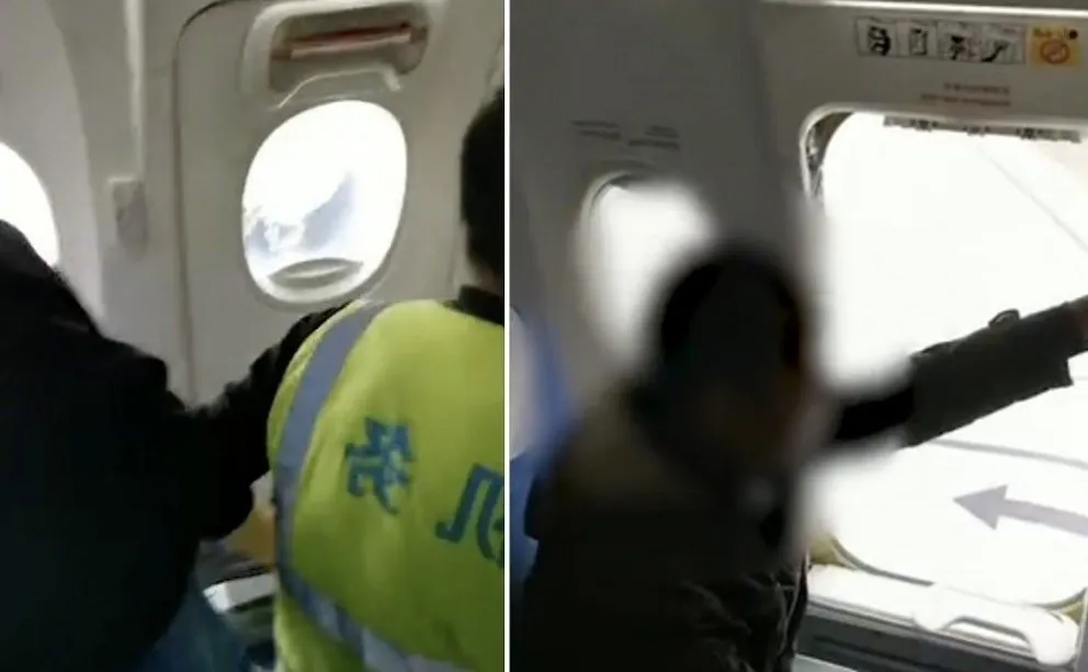 Insólito: mujer abrió puerta para refrescar el avión