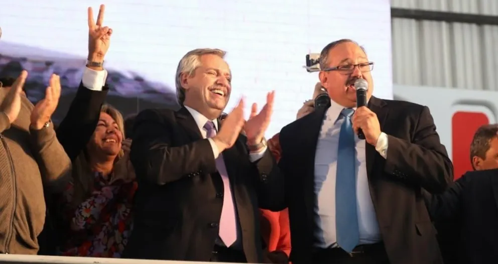 Alberto Fernández  y Sergio Leavy juntos
