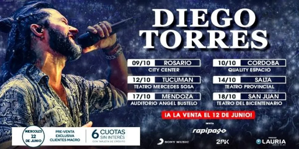 Diego Torres en Salta: ¡no te lo pierdas!