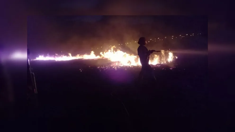 Temor: un terrible incendió se formó en unos pastizales en San Luis