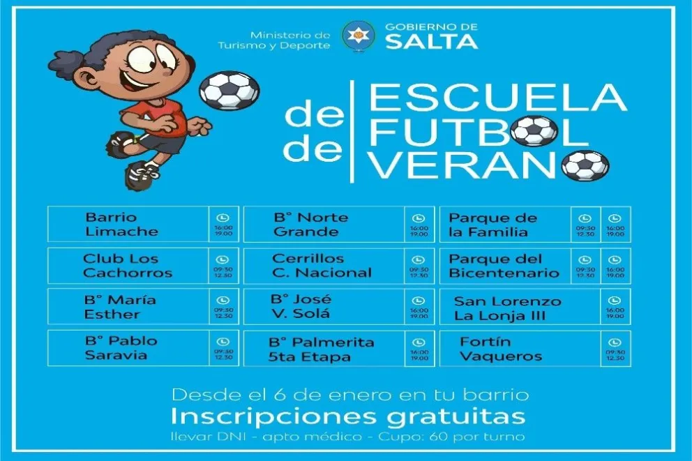 Escuelas de fútbol de verano: gran convocatoria ¡no te quedes afuera!