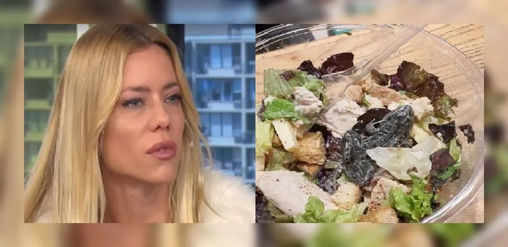 La reacción de Nicole Neumann luego de que una pareja encontrara una rana en su ensalada