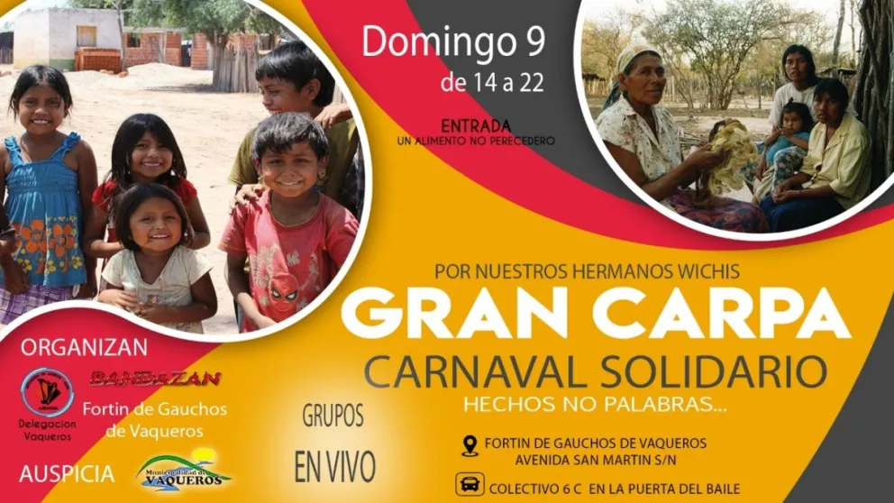 Vaqueros: Organizan un Festival solidario en ayuda a la Comunidad Wichi