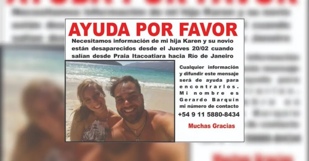 Una pareja argentina está desaparecida: se pide ayuda a la sociedad