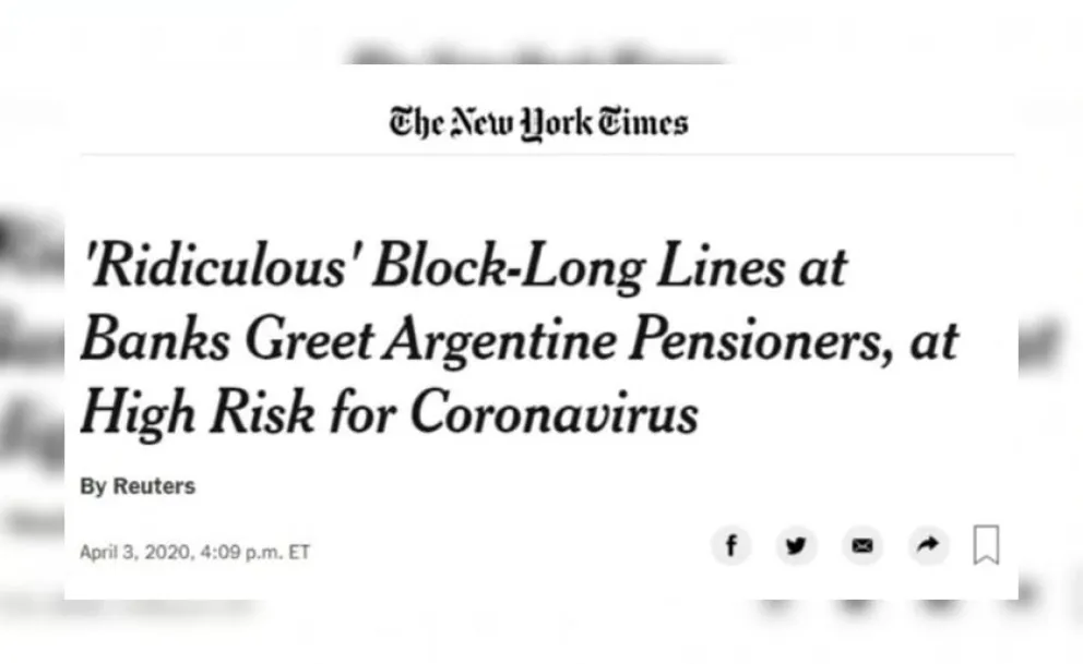 Así vieron en el mundo las largas filas de jubilados esperando para cobrar en plena pandemia: “Ridículas”
