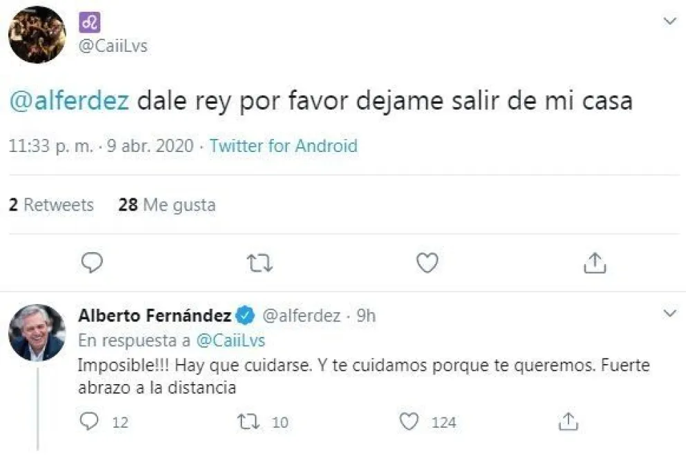 Alberto Fernández: Twitter 