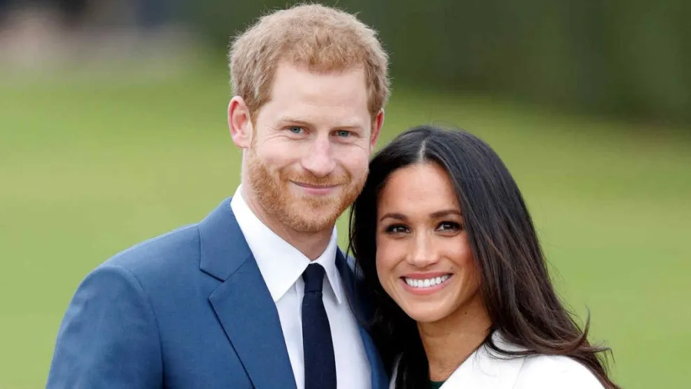 Meghan Markle y su esposo, el príncipe Harry. Fuente: (Twitter)
