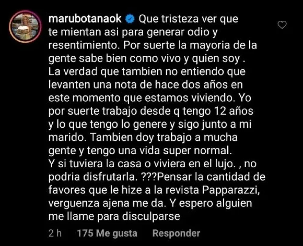 Maru Botana. Fuente: (Instagram)