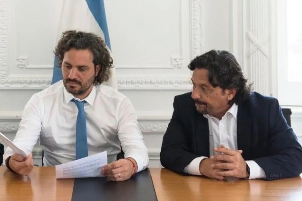 Santiago Cafiero junto a Gustavo Sáenz: Twitter 