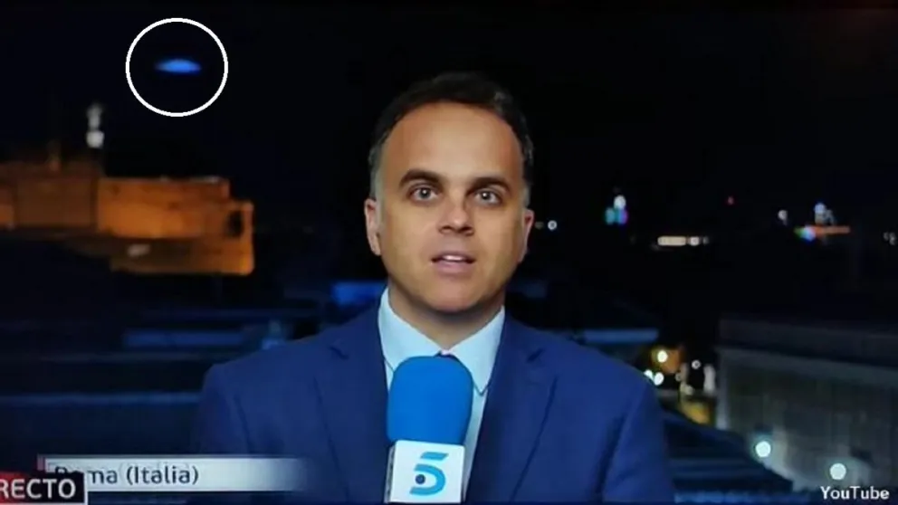 Ovni en Informativos Telecinco. Fuente: Twitter