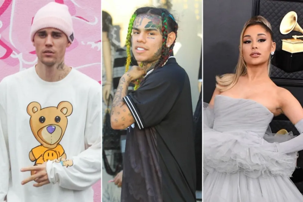Ariana Grande, Justin Bieber & Tekashi. Fuente: (Instagram)