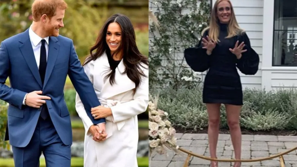 El príncipe William, su esposa Meghan Markle y Adele. Fuente: Instagram