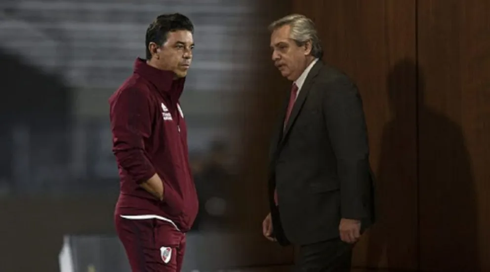 Marcelo Gallardo, Alberto Fernéndez. Fuente (Twitter)