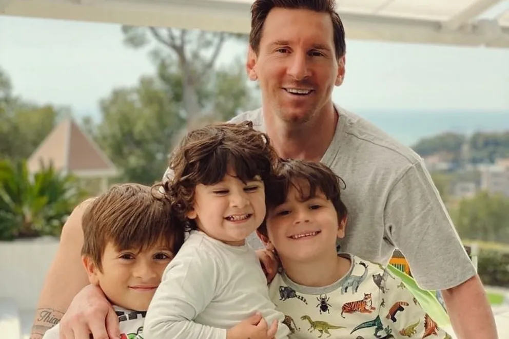 Lionel Messi y sus hijos: Fuente: Instagram. 