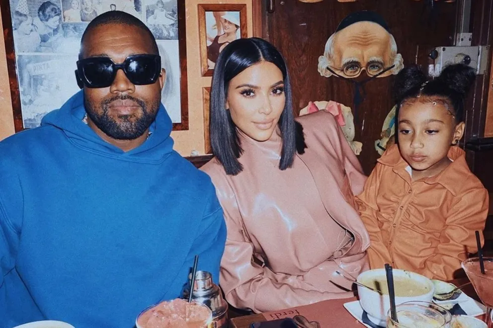Kim Kardashian, su hija North y su esposo Kanye West: Fuente: Instagram. 
