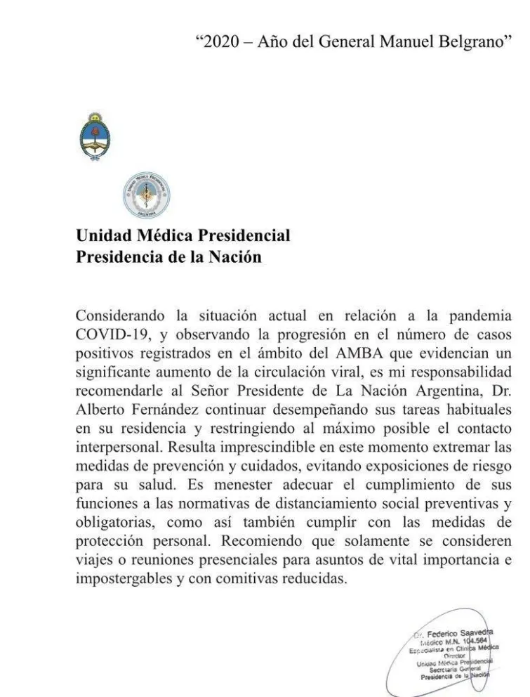¡Alerta máxima en Olivos! médicos le pidieron a Alberto Fernández que no salga de la quinta presidencial