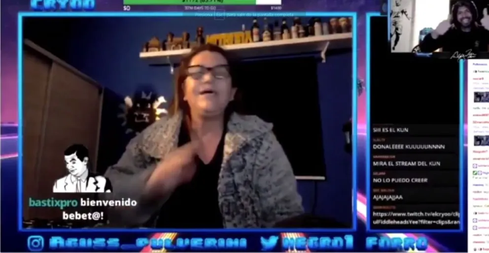 Kun Agüero y la madre de Cryoo el joven streamer Fuente: (Twitter)
