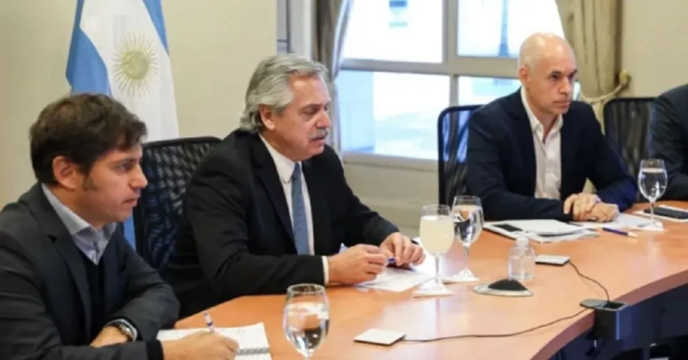 Alberto Fernández, Axel Kicillof y Horacio Rodríguez Larreta. Fuente: Twitter