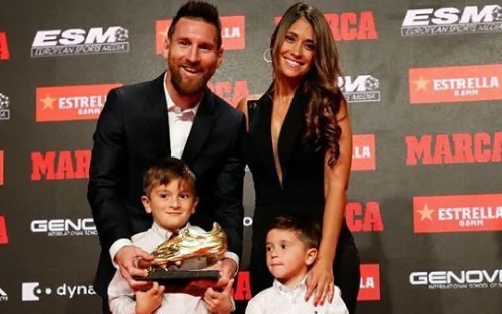 Leo Messi, Antonela Roccuzzo, Thiago y Mateo: Fuente: Instagram. 