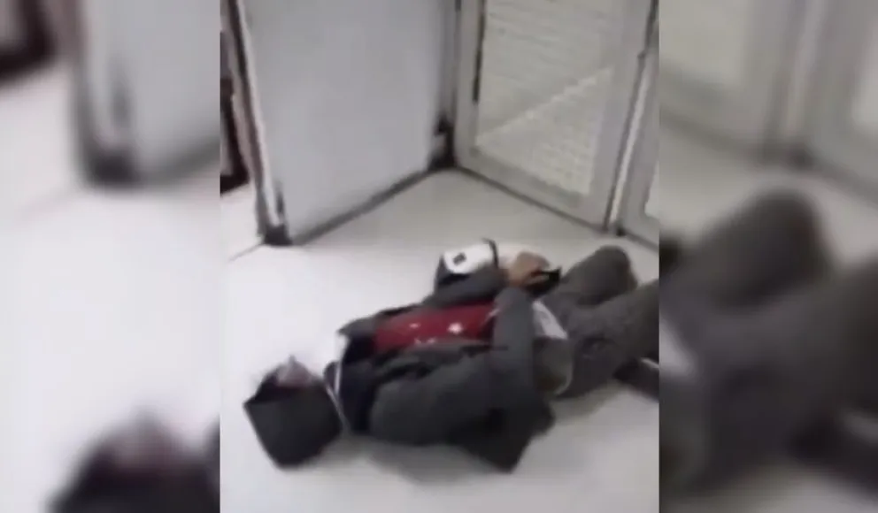 Abuela tirada en hospital