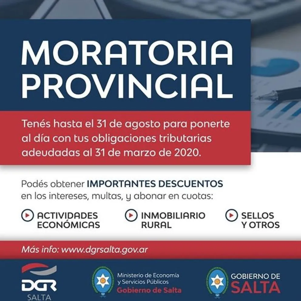 ¡Atención salteños! se extiende la Moratoria Provincial: habrá descuentos y se podrá abonar en cuotas